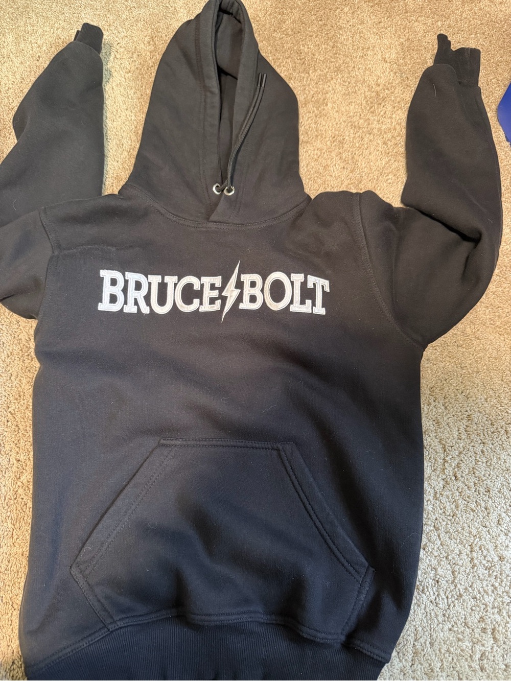 BRUCE BOLT Black Logo Hoodie